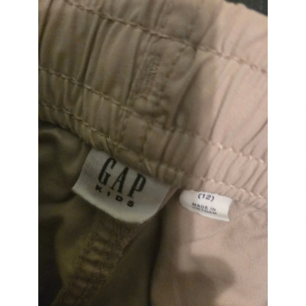 Gap Kids Boys Tan Khaki Pull On Chino Shorts Size XL 12 Elastic Waist Cotton